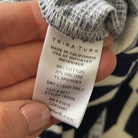 TRINA TURK navy and white printed pants - Picture 5 of 6